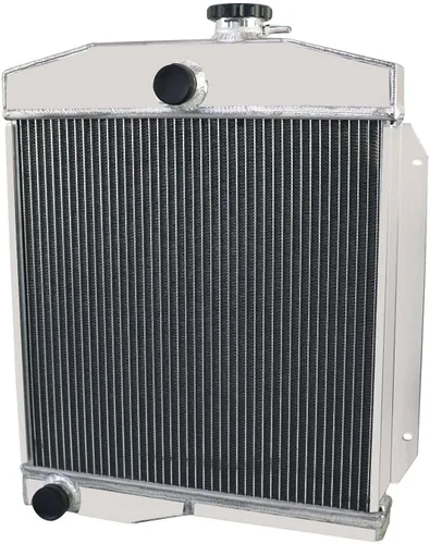 Vista 5 de Radiador para Jeep CJ5 CJ6 Willys 2.2L L4 3.7L V6 3.8L 4.2L L6 Gas 1955-1971, Radiador de aluminio completo de 3 filas + cubierta / ventilador + kit