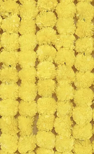 Vista 2 de Pretty Charming Flores artificiales de caléndula para decoración guirnaldas largas de caléndula para Toran Indian genda phool para bodas