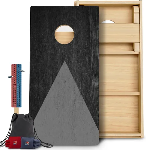 Vista 73 de CornholeGamesUSA Pro - Juego de tablas de Cornhole Fabricado en Estados Unidos Abedul báltico 3/4 Sin rebote Patas triples gruesas Dos