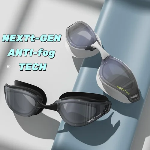 Vista 4 de Swipe - Gafas de natación para hombres y mujeres adultos, 100% antivaho anti UV, sin fugas, visión transparente, máxima comodidad, doble correa
