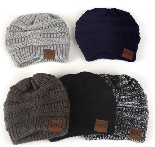 Vista 9 de DYKL Gorros de punto cálidos de invierno para niños y niñas, gorros suaves para bebés y niñas