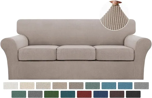 Vista 99 de Turquoize 2 fundas para sillas de sala de estar, funda de sofá con fundas de cojín individuales, funda de muebles para sillas (silla, beige biscotti)