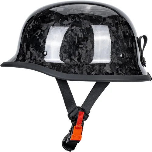 Vista 2 de KAESE Casco Abierto Retro de Fibra de Carbono para Motocicleta - Certificado DOT, Diseño Ultraligero, Transpirable y Cómodo para Cruiser, Conducción