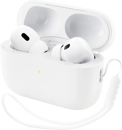 Vista 24 de ORNARTO Funda compatible con AirPods Pro 2 2022, silicona híbrida protectora completa para AirPods Pro de 2ª generación, cubierta frontal LED