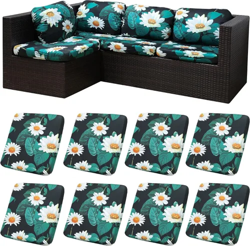 Vista 41 de 12 fundas de cojín para patio, fundas de cojín elásticas