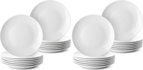Vista 18 de BTaT- Platos de postre blancos, 8 pulgadas, juego de 12, platos pequeños para aperitivos, regalos de Navidad