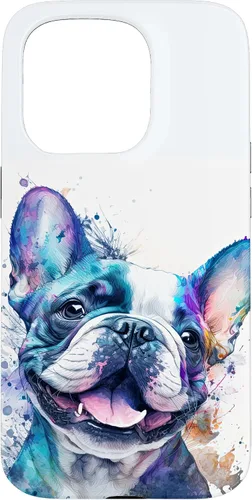 Vista 14 de Cute Frenchie Watercolor Splash Frenchie Puppy Case for iPhone 17