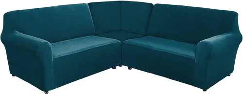 Vista 11 de IMYOGI Fundas de terciopelo en forma de L, funda de sofá modular de alta elasticidad, funda para sofá esquinero, protector de muebles de felpa suave