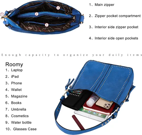 Vista 5 de Montana West Bolso de hombro oculto para mujer bolso cruzado de moda
