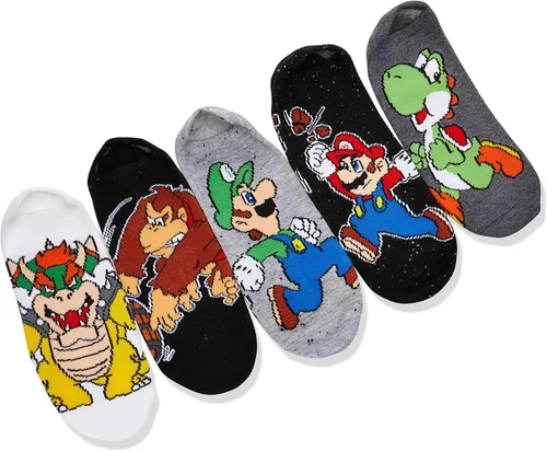 Vista 2 de Mario Paquete de 5 calcetines invisibles Nintendo para niños