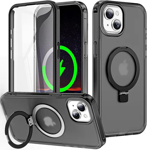 Vista 26 de Funda de cuerpo completo a prueba de golpes para iPhone 13 Pro con soporte magnético invisible [compatible con MagSafe] protector de pantalla