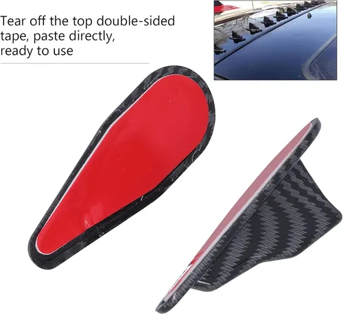 Vista 6 de Fydun Alerón de coche, universal 10 unids/set de generador de vórtice de aire ABS, aletas de tiburón para techo de coche