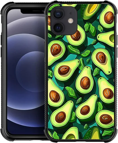 Vista 10 de ZHEGAILIAN Funda compatible con iPhone 12 Mini, fundas de cristal de color caballo de baile, parte trasera de vidrio templado+funda protectora