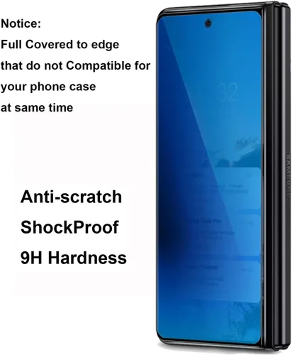 Vista 5 de Paquete de 2 protectores de pantalla para Samsung Galaxy Z Fold 5 / Z Fold 4, protector de pantalla anti-espía antiespía película cubierta completa