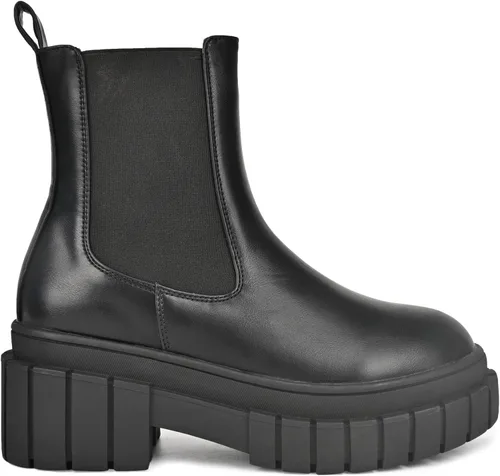 Vista 3 de READYSALTED Botas Chelsea de tacón bajo con plataforma y suela gruesa para mujer (HONGO1 & HUNCH1)