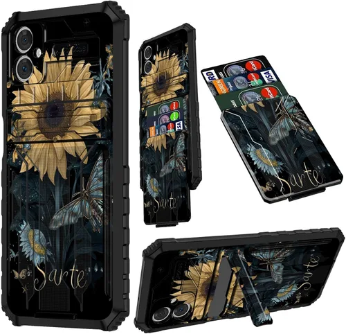 Vista 116 de Funda para Samsung A13 5G, Galaxy A13 5G con tarjetero desmontable atril resistente a prueba de golpes funda protectora para Samsung Galaxy A13 Gato