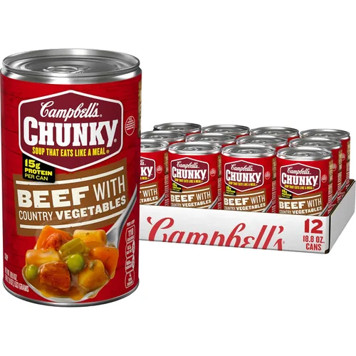 Vista 13 de Sopa Chunky de Campbell’s, sopa de vacuno con verduras del campo, lata de 18.8 Oz