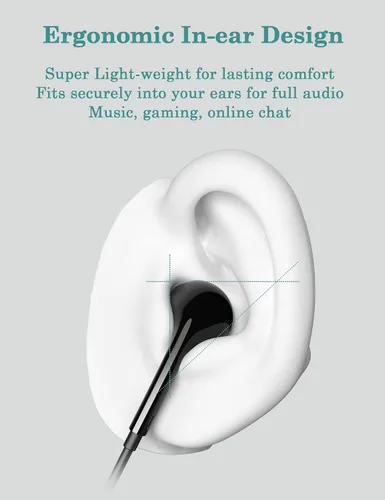 Vista 8 de DUKABEL Auriculares USB con cable, auriculares USB con micrófono para PCPS4PS5, auriculares estéreo intrauditivos de 6 pies con control de volumen