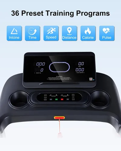 Vista 4 de Ateedge Cinta de correr resistente para el hogar, 18% de inclinación automática, capacidad de 400 libras, 3.5 HP, velocidad de 0.5 a 12 MPH