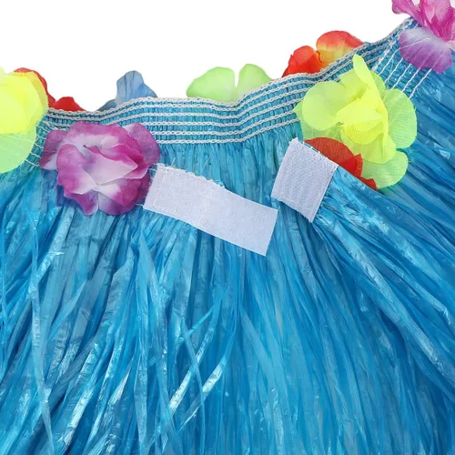 Vista 3 de Kilofly - Falda elástica hawaiana para bailarín de hierba y hula para niñas