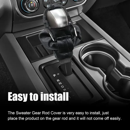Vista 5 de Ziciner Funda para palanca de cambios de coche, diseño de suéter a la moda, protector de cambios suave universal, accesorios de decoración