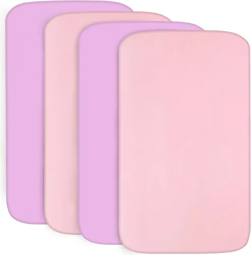 Vista 26 de Juego de 4 sábanas de moisés para bebé, compatibles con 4moms Mamaroo, Regalo y Chicco Close to You Baby Bassinet, ultra suaves y agradables al