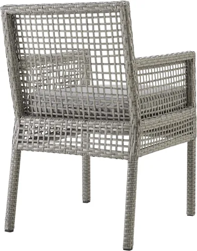 Vista 5 de Modway Aura Piece - Juego de mimbre para exteriores, gris gris