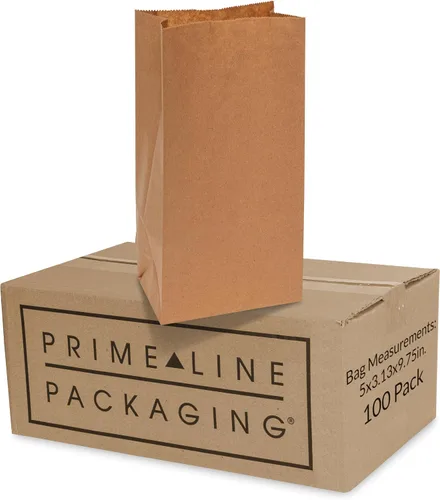 Vista 13 de Bolsas de papel Kraft desechables de Prime Line Packaging, bolsas para lonchera extra grandes para llevar golosinas, comestibles, uso en panadería