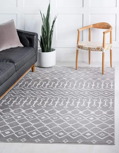 Vista 22 de Unique Loom Enrejado Marroquí Colección Trellis Geométrica Transicional Beige/Marfil Alfombra Área (10 pies 8 pulgadas x 16 pies 5 pulgadas)