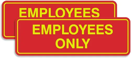 Vista 30 de Letrero estándar de solo empleados - Negro - Pequeño (1 paquete)