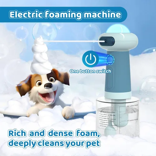 Vista 3 de Dispensador eléctrico de champú para perros, rociador de champú para gatos IPX7, suministros de baño para mascotas, dispensador automático de champú