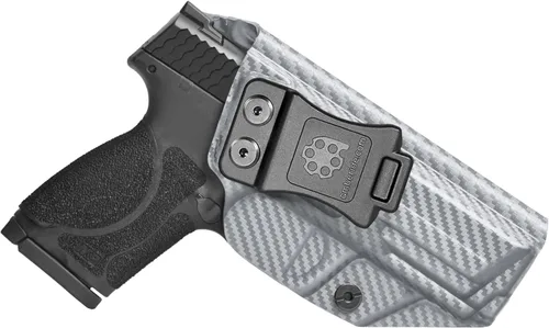 Vista 8 de Amberide IWB KYDEX Holster Fit Smith and Wesson M&P M2.0 9mm 40 4 and 4.25 Barrel No Red Dot Right Hand Concealed Carry Holster Adjustable Cant