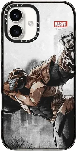 Vista 52 de CASETiFY Funda para iPhone Air, compatible con MagSafe Marvel VS CoLab Protección contra caídas de grado militar 4x de 8.2 pies Funda Capitán