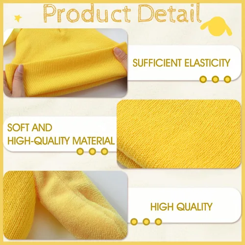 Vista 2 de Gorro de perro amarillo con orejas disquetas y elástico