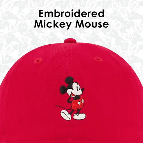 Vista 3 de Concept One Disney Mickey Mouse - Gorro de algodón bordado, ajustable, con ala curvada