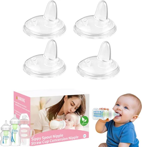 Vista 11 de Tetina para sorber compatible con biberones de cuello ancho de Dr. Brown y biberones con boquilla para sorber Sippy + Pezón de paja