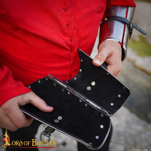Vista 7 de Lord of Battles Brazales de acero de caballero medieval Armadura vikinga LARP Cosplay SCA Recreación histórica