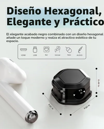 Vista 6 de 6 Pack de clips magnéticos para cables [Cable liso ajustable] Organizador de cables - Cuworlis soporte adhesivo para cables, soporte para cables