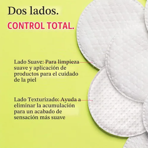 Vista 2 de Swisspers - Círculos exfoliantes premium de algodón – 80 unidades (paquete de 3) – 100% algodón puro, almohadillas de superficie de doble cara