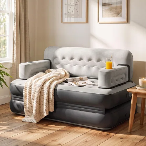 Vista 2 de YITAHOME Queen - Colchón vertical acanalado para sofá cama, gris