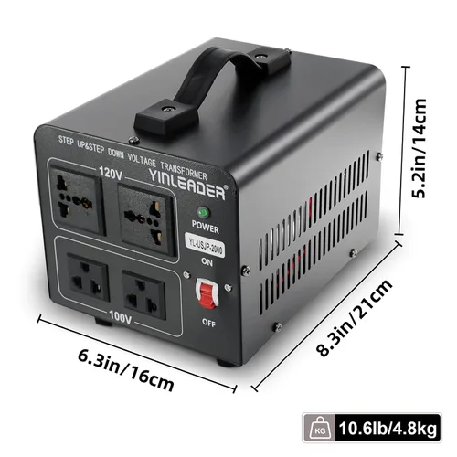 Vista 28 de 500W US al convertidor de voltaje de Japón 120V a 100V transformador reductor