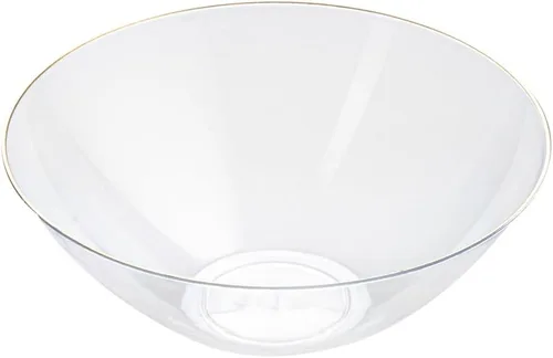 Vista 2 de Restaurantware Moderna - Cuencos de plástico de 6 onzas, 20 cuencos de ensalada desechables duraderos – Cuencos de plástico transparente resistentes