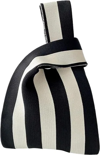 Vista 25 de Bolso pequeño con nudo de muñeca para mujer Tricolor negro.