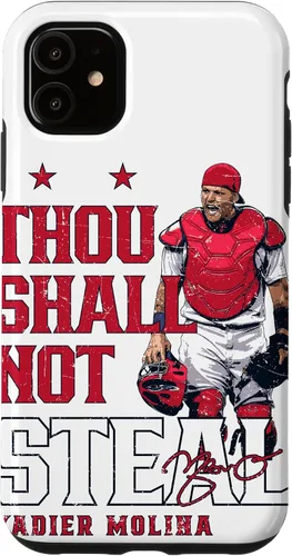 Vista 8 de Thou Shall Not Steal Yadier Molina St Louis MLBPA - Carcasa para iPhone 17
