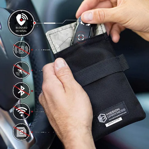 Vista 9 de Mission Darkness Faraday - Bolsa para llaveros, protección de dispositivos para llaves inteligentes "Always On" para propietarios de automóviles