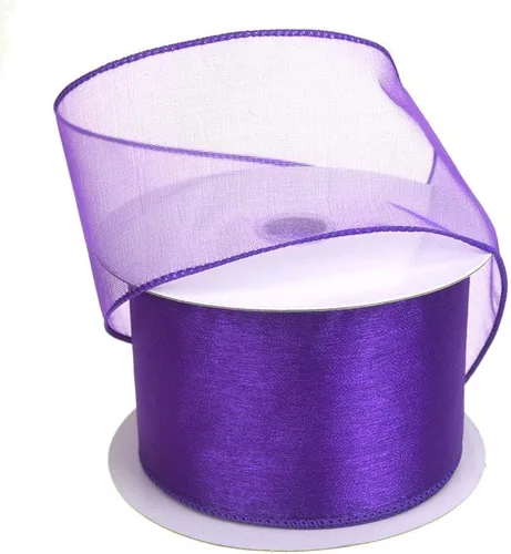 Vista 43 de Homeford Cinta de gasa transparente con borde con alambre, 25 yardas (1-1/2 pulgadas, belleza)