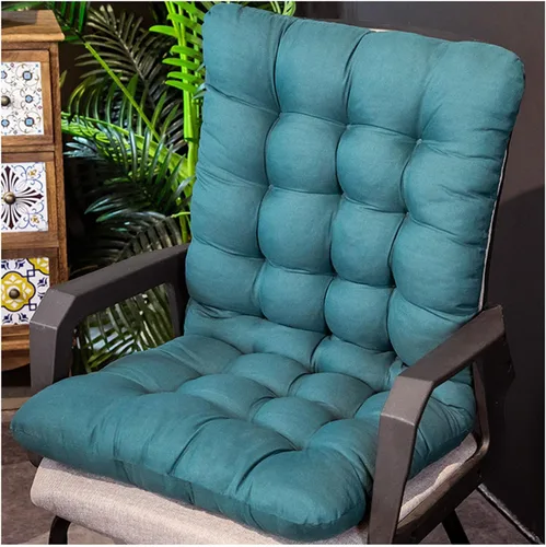 Vista 9 de ZTGL Cojín plegable para silla mecedora, antideslizante, grueso, suave, con respaldo alto, para interiores y exteriores, cojín largo para silla Azul