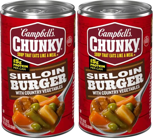 Vista 11 de Campbell's Chunky - Sopa de hamburguesa de solomillo con verduras campestres, lata de 18.8 onzas