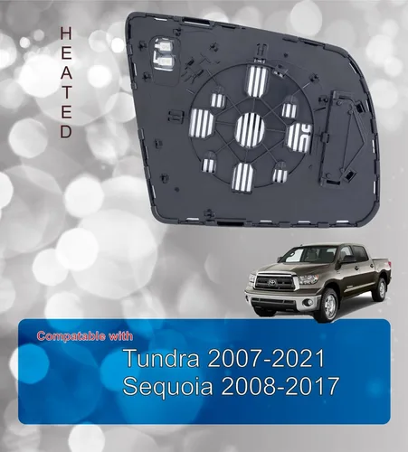 Vista 6 de EAP Espejo lateral del conductor compatible con Toyota Tundra 2007-2021, Toyota Sequoia 2008-2022, calentado sin atenuación automática 879060C010