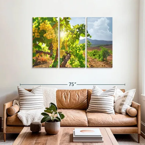 Vista 12 de ElephantStock - Vineyard Wine Tasting Wall Art - Horizontal Multi Panel Canvas - 3 Piece Dining Room Wall Decor - Photography Food And Drink Multi